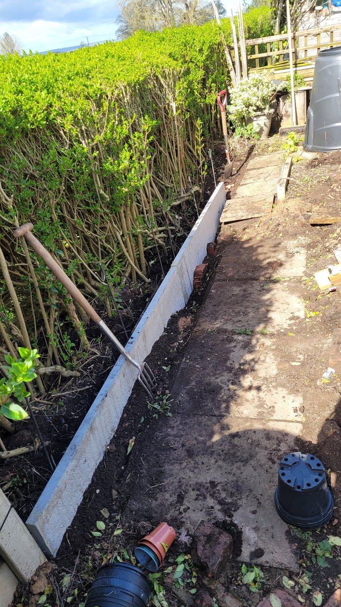 rockerblonde's tweet photo. What do you on your days off relax chilling do nothing. Not me reinforced the bottom of the garden, relay paths and make a compost area for the veg plot. I'll be going back to work for a rest π€£π€£ #garden #gardening #jobs #landscaping #vegplot #daysoff #staycation https://t.co/yaFqC86O9I