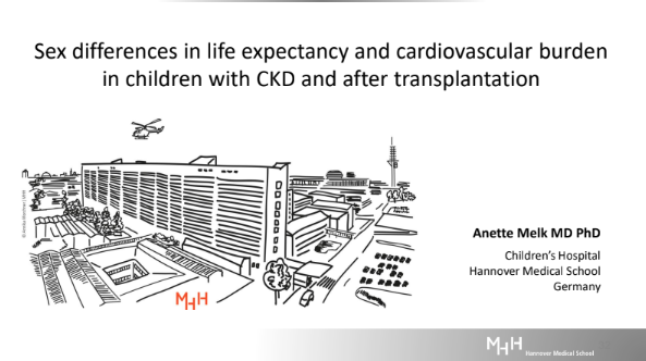 Thank you to Annette Melk! The presentation we've just seen was truly inspiring, as it shed light on the sex differences in life expectancy and cardiovascular burden among children with CKD and after transplantation. It was definitely food for thought! @_ILTS_ @BecchettiChiara