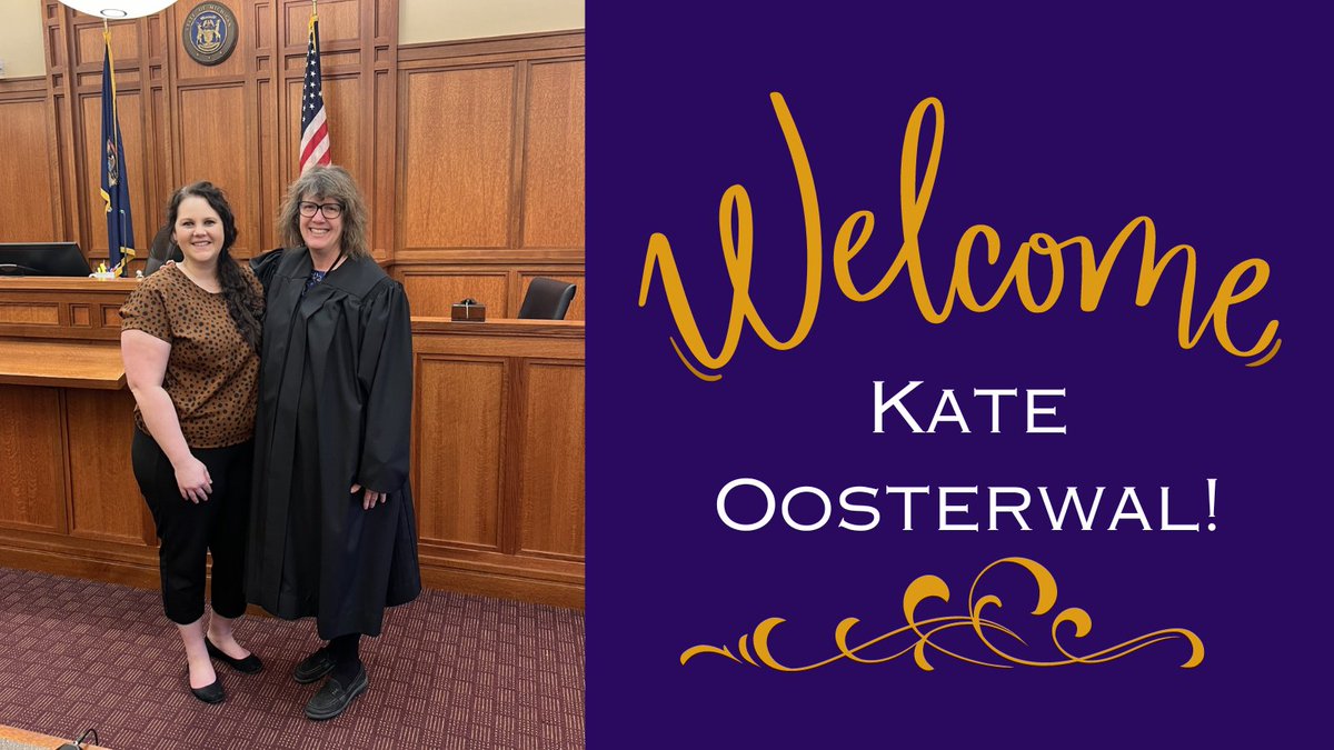 Chief Judge Bealor administered the Oath of Office to Kate Oosterwal last Tuesday, April 9. Kate is the new Juvenile Probation Officer. Welcome to the team, Kate!