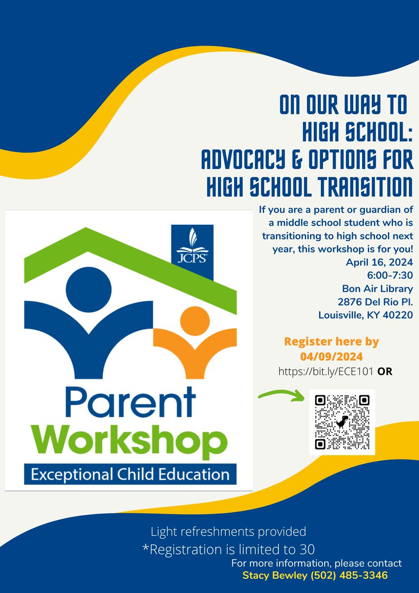 There's still time to register for our family workshop tomorrow night! We'll be talking about the transition from middle to high school and you don't want to miss it! Join us! @JCPSKY @GlecTeam