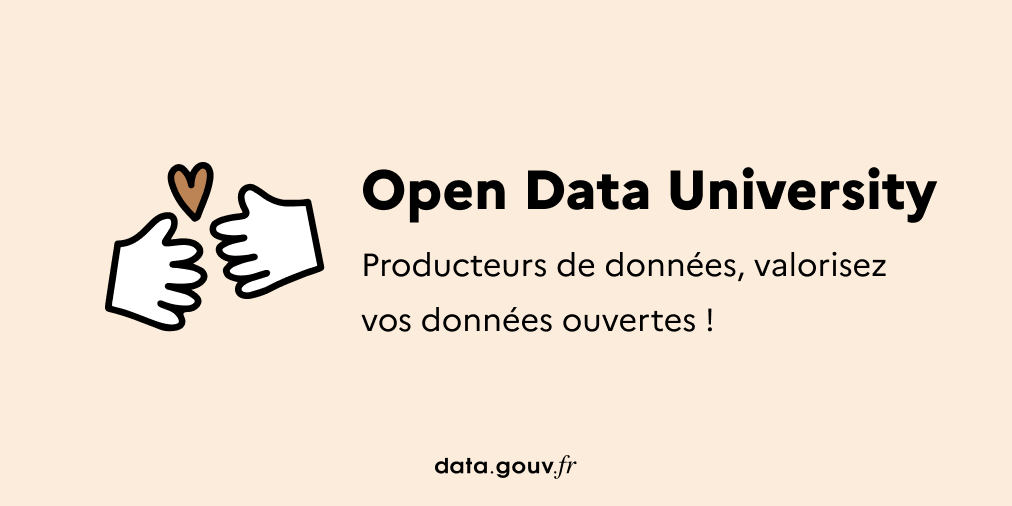💫 Producteurs de données, valorisez vos données ouvertes en prenant part à l'Open Data University !

Pour en savoir plus sur comment participer à la saison 3 prochaine, assistez au webinaire de présentation (19/04 ou 16/05) : eventbrite.fr/e/comment-part…