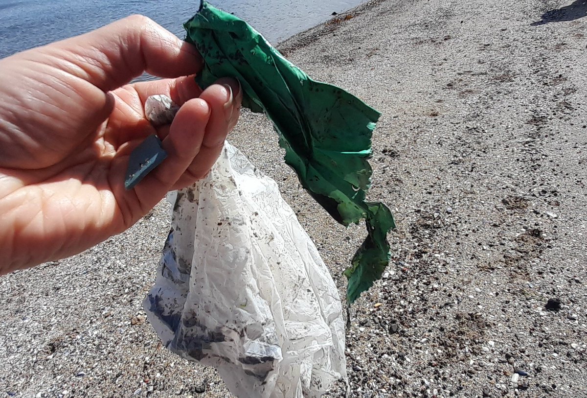 Beautiful day (between the showers) for a dander along Hazelbank Beach. Met a team from @weevcharging litterpicking the beach 👏 💚 Did my bit lifting #3ForTheSea @ANBorough #LeaveNoTrace