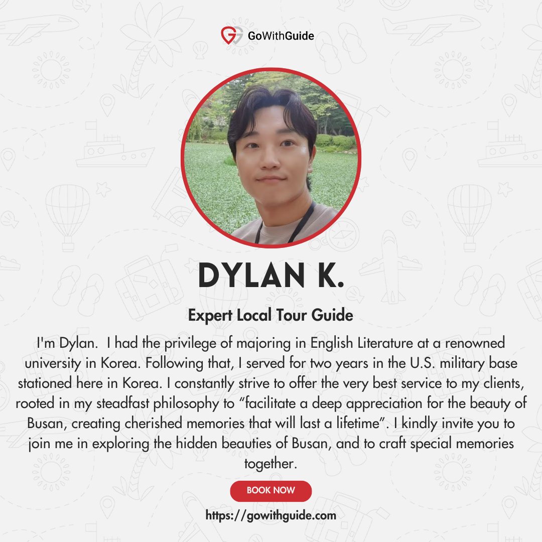 GoWithGuide's tweet image. Where in the world is #gowithguide today? We’re in #busan with expert #localguide Dylan K. and travel enthusiast Guylaine C. who experienced “a great itinerary!” Photo credits: Guylaine C. (traveler) &amp;amp; Dylan K. (tour guide) check him out here! gowithguide.com/supplier/47239