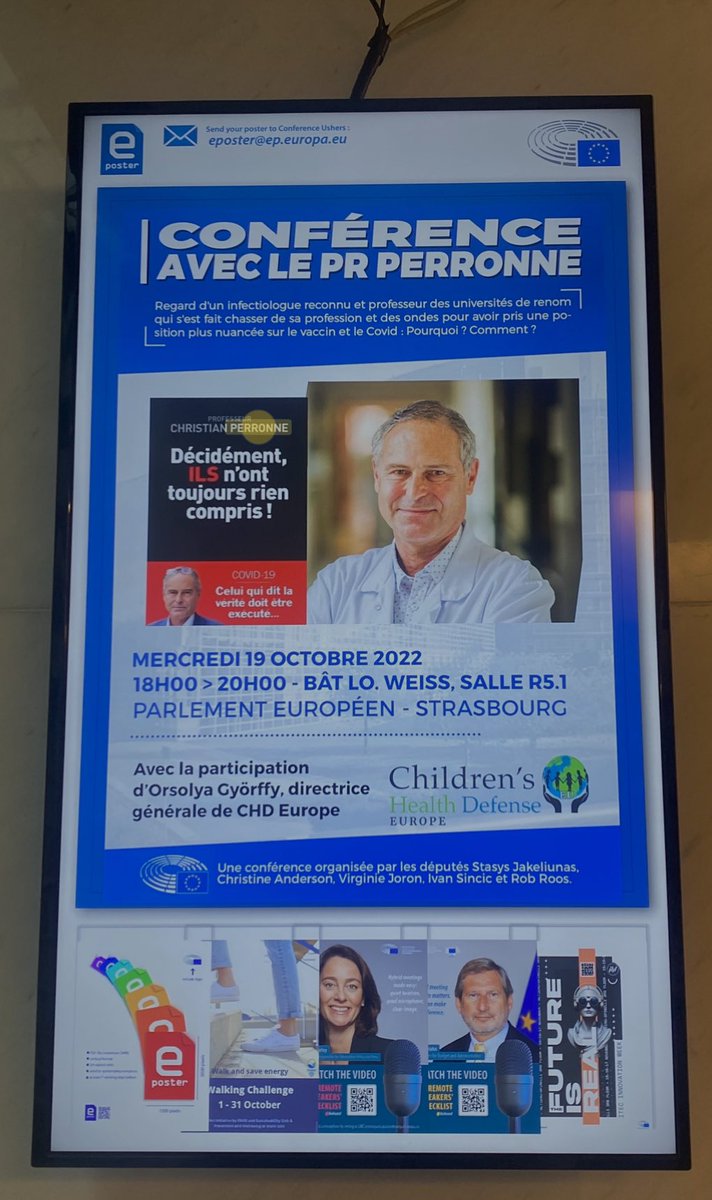 v_joron's tweet photo. J’ai pu travailler librement sur un sujet difficile, ce qui est une chance contrairement aux autres partis comme les Verts, La France Insoumise ou les LR. 

Et j’ai eu l’honneur de recevoir le Professeur Perronne au Parlement européen pour lui donner l’opportunité de s’exprimer sur le sujet du #Covid.

Je suis la seule à l’avoir fait, aucun autre eurodéputé français ne voulait se joindre à cette organisation et ce sont mes autres collègues de la Commission spéciale Covid qui l’ont parrainée.