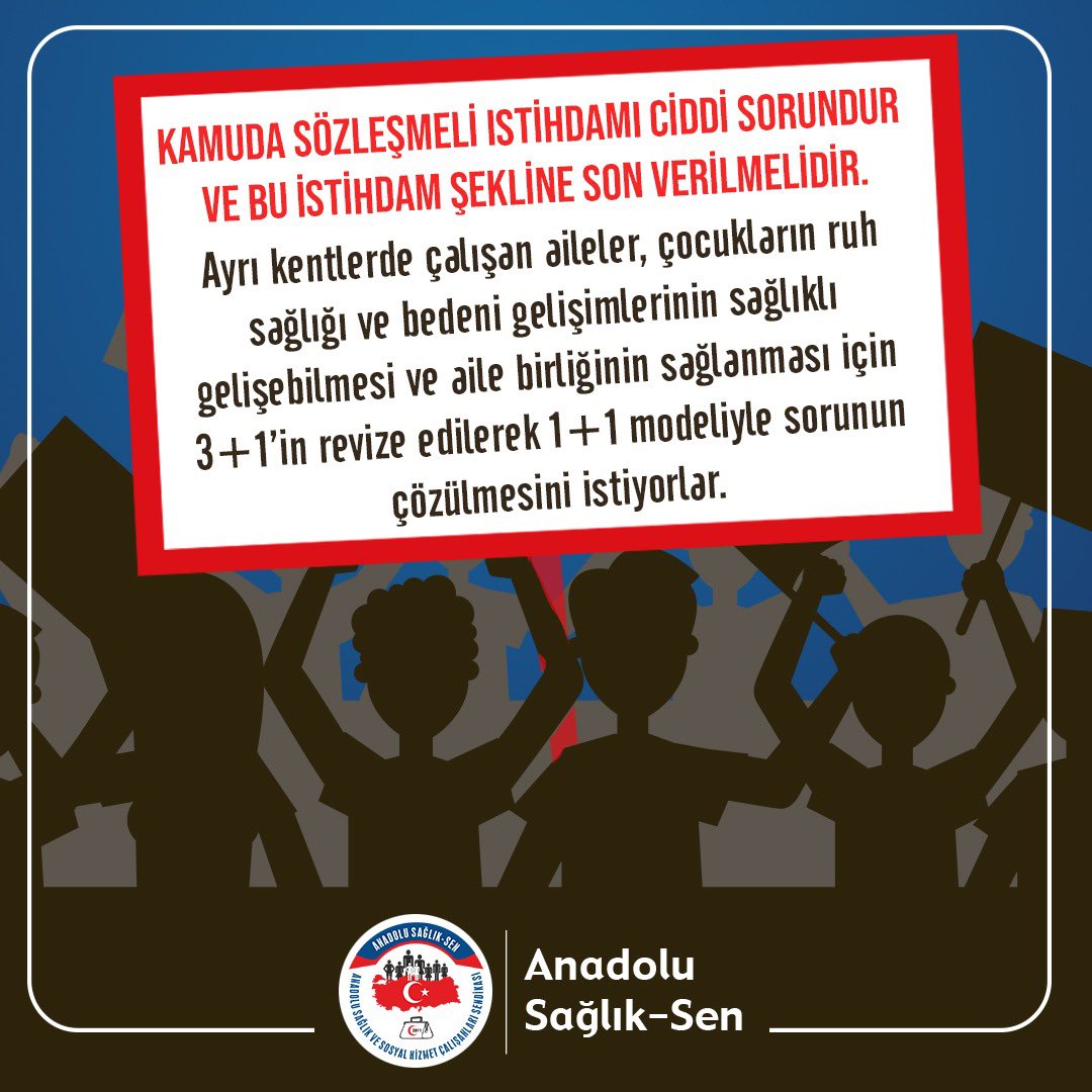 ↘️Kamuda Sözleşmeli istihdamına son verilmelidir. Kamuda Sözleşmeli istihdamı; öncelikle aile birliğini parçaladığı için, özlük hakları açısından mağduriyete neden olduğun için, çocukların ruhsal ve bedensel gelişimlerini olumsuz etkilediği için, ↘️Sözleşmeli istihdam şekline son…