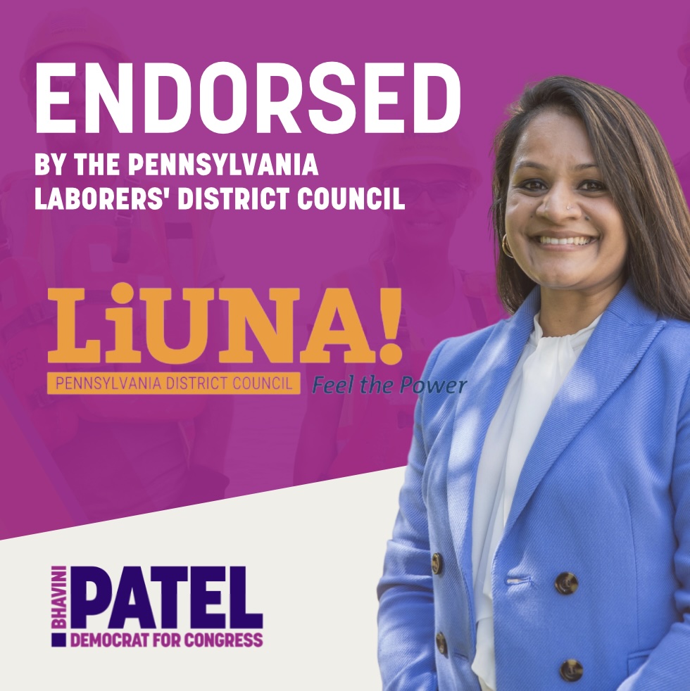 Representing 15k+ workers, the @PALaborers are the backbone of our economy here in #PA12. They deserve fair wages, secure benefits, and safer workplaces – and I'm proud to have them on my team.