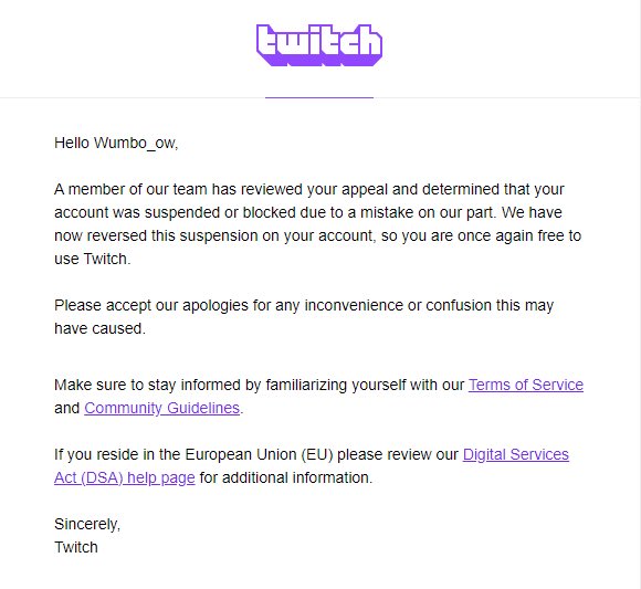 Thank you twitch