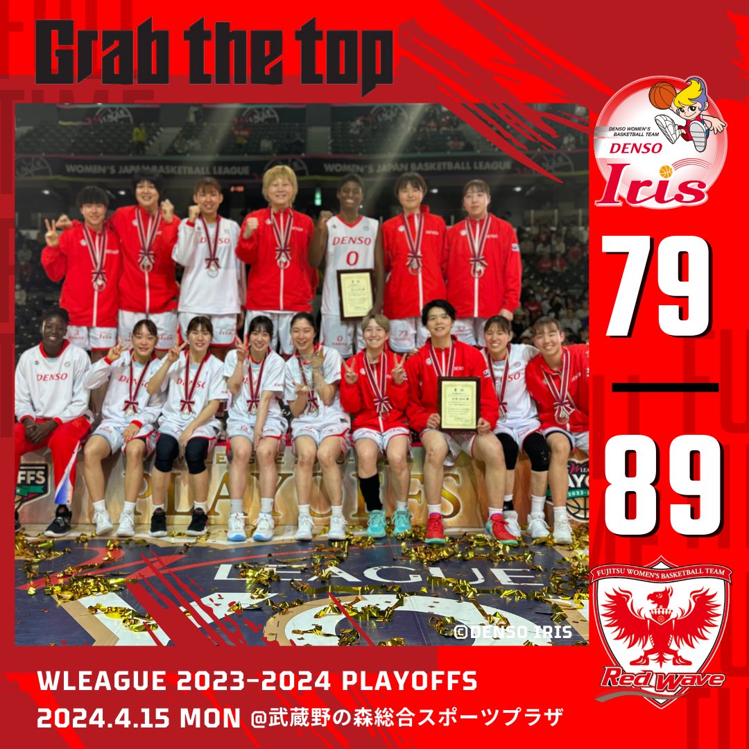 【試合結果】 4/15(月) 武蔵野の森総合スポーツプラザにて行われたWLEAGUE2023-2024 PLAYOFFS ファイナルGAME3 富士通レッドウェーブ戦は79-89で敗戦いたしました。 ▼本日のBOXスコア wjbl.org/schedule_resul… リーグ準優勝🥈 皆様、今シーズンも一緒に戦っていただきありがとうございました‼️