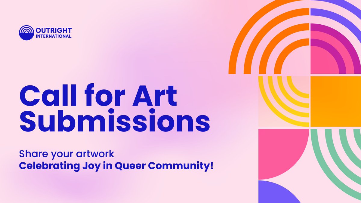 CALL FOR ART: Share your artwork Celebrating Joy in Queer Community by May 13, 2024! 🌈✨ Check out the full details on submissions, compensation, and more in English, French, Spanish, Arabic, and Bahasa Indonesia: outrightinternational.org/call-art-submi…