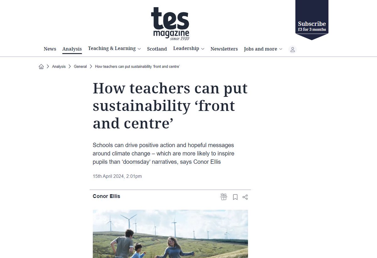 Really excited to have been published in Tes Magazine for @ourdynamicearth exploring how science centres support the delivery of Learning for Sustainability! tes.com/magazine/analy… 📰 🌍