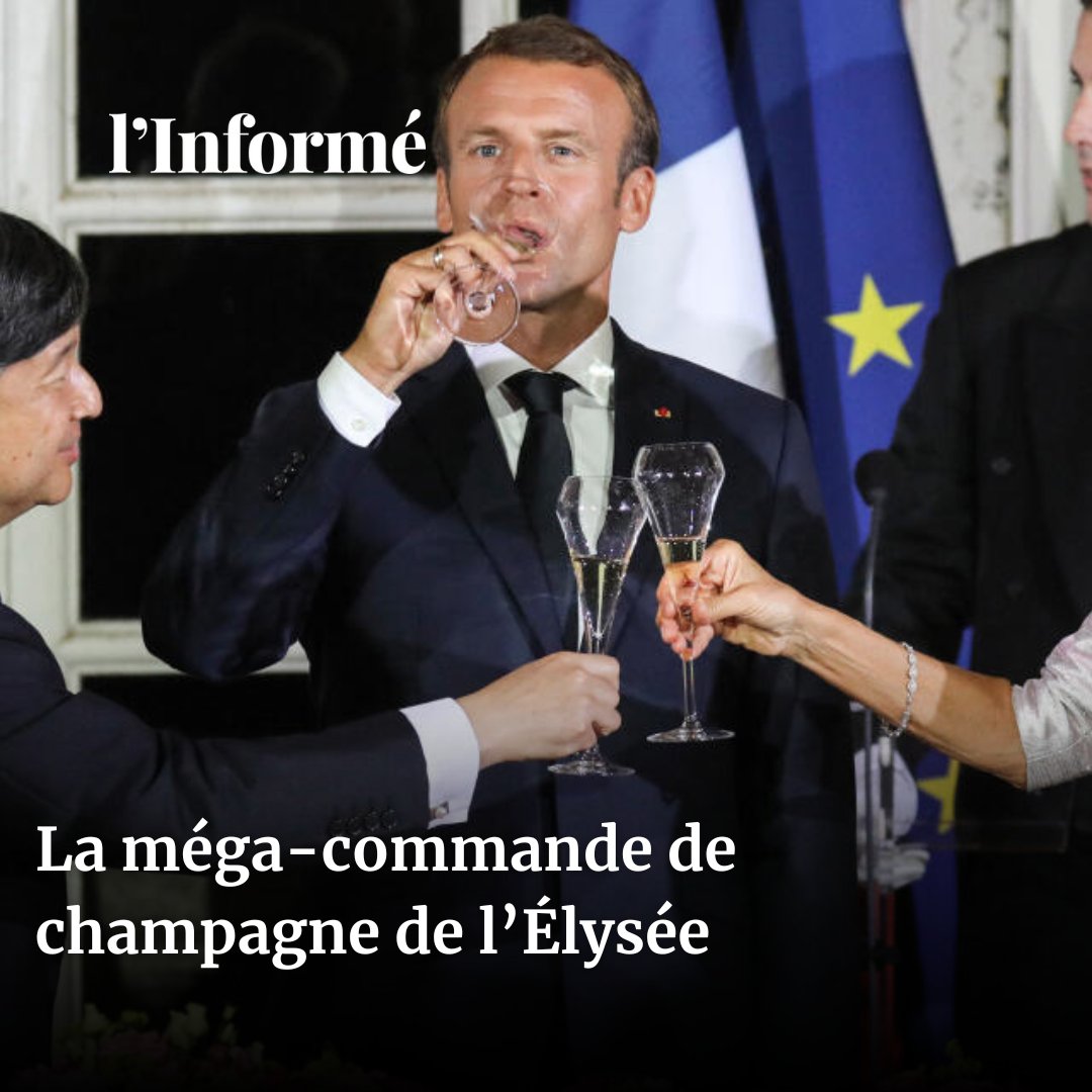 LInforme_'s tweet photo. 🍾 Attention, gros arrivage de champagne en vue pour la présidence de la République

L'Elysée veut acheter 11.000 bouteilles pour les cocktails et réceptions des 4 prochaines années, dévoile @Morgan_Leclerc 

👉 https://t.co/KqrrlEzPn2 https://t.co/Br6EDSEfkr