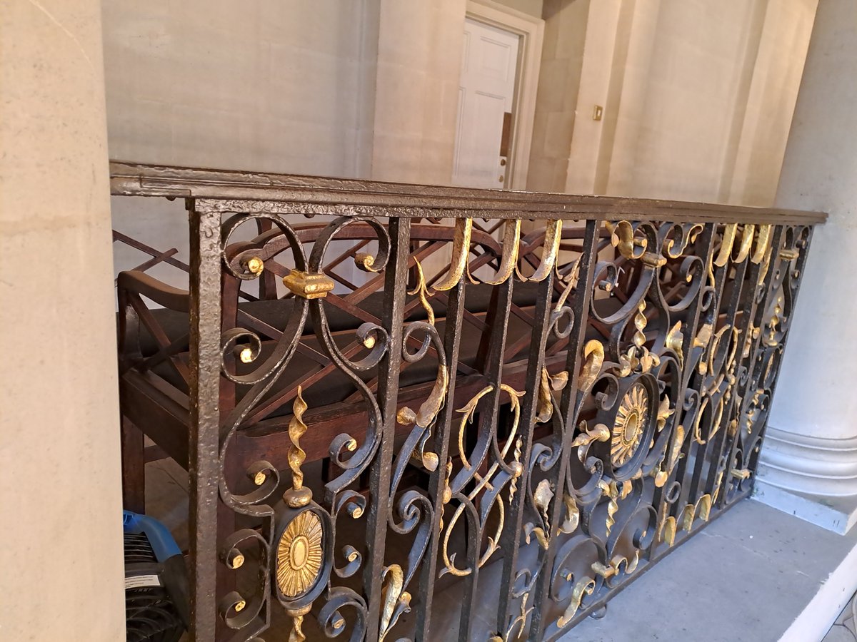 Have you looked at the #balcony in the Tea Room and wondered about the railings? Believed to be original from 1771 we had some paint samples taken when we had paint analysis work carried out. Whilst the samples didn't go back further than 1963 the gold was confirmed as gold leaf.