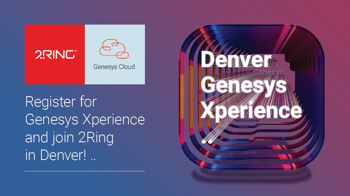 2RingCX's tweet photo. π’ Less than a month until #GenesysXperience 2024 in #Denver! π Join #2RingCX from May 13-15 for an in-depth look at our #realtimereporting and #realtimealerting solution for #GenesysCloud #CX! π Elevate your #contactcenter with 2Ring! See you there!
#2RingCX #GenesysPartner https://t.co/EpvOnRnTVb