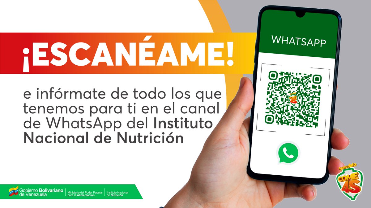 InnVenezuela's tweet photo. #AgarraDato | Únete al canal del @InnVenezuela y sigue informándote de las nuevas recetas y datos 4S que tenemos para ti, ¿qué esperas?

#VamosPaLanteMaduro https://t.co/oYp0hW6Hbl