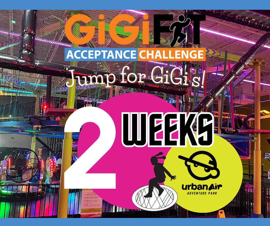 🎉 Get ready to jump, leap, and FLY with us at Urban Air Adventure Park Raleigh for the GiGiFIT Acceptance Challenge Sunday, April 28th.🤸‍♂️ Less than 2 weeks left! Have you secured your spot? 🤔 Don't miss out on the fun! 💪 Register now using the link in our bio. Just $21...