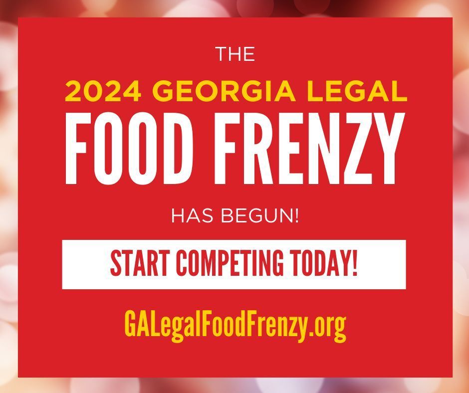 It's time! The 2024 Georgia Legal Food Frenzy has commenced! #GALawyers have been asked to raise $1 million this year to help Georgia's families. @GeorgiaYLD @Georgia_AG @feedinggeorgia #MissionToAMillion galegalfoodfrenzy.org