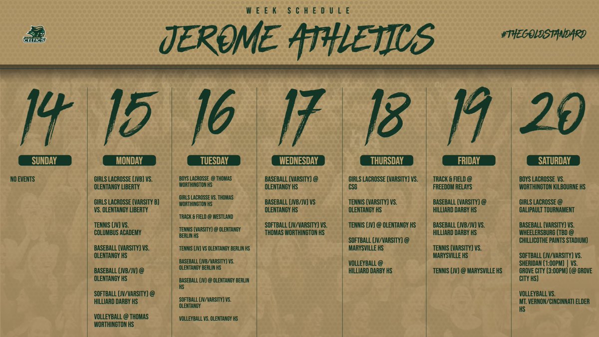 Weather is finally breaking, Jerome Athletics with another big week! Let's go Celts! @dublinjeromehs