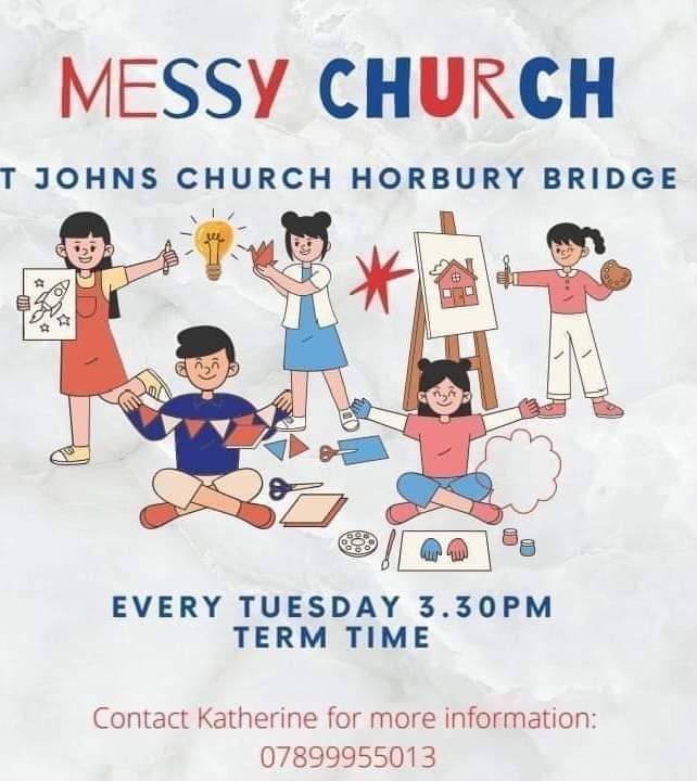Messy church continues at St John's from 3.30pm tomorrow. Join us for games a bie story and craft as we continue to think about Jesus resurrection. #horbury #horburybridge #childrenandfamilies @HorburyBridgeAc @st_horbury