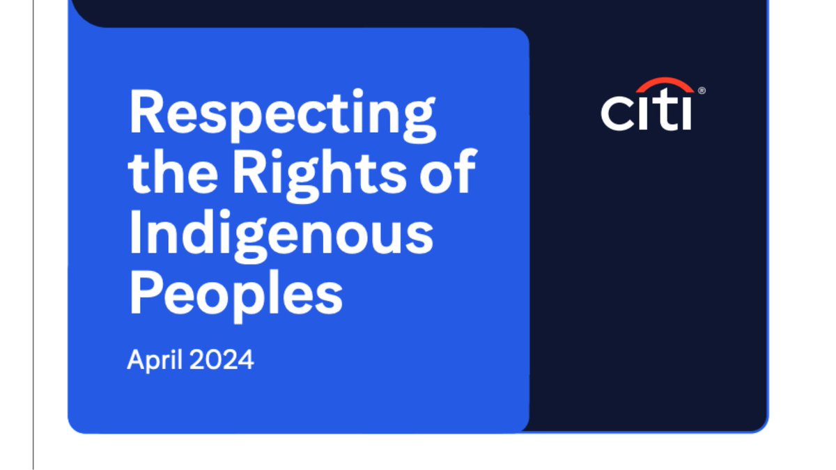 Here's a new report by @Citi. Except the bank did not consult any Indigenous Peoples before publishing this report