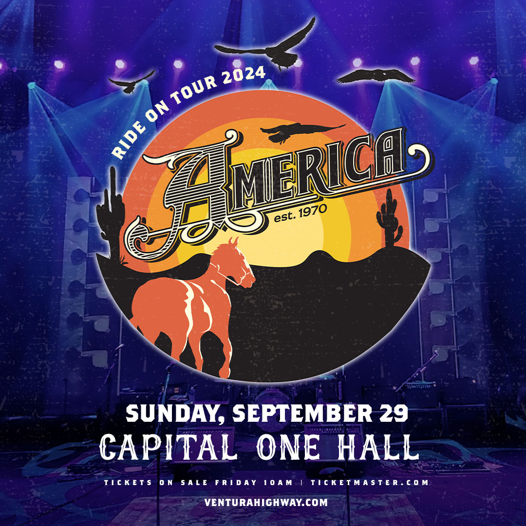 .@americaband is making their return to Capital One Hall on Sunday, Sept. 29 🇺🇸🎶 Tickets to witness this perennial classic-rock favorite on stage go on sale this Friday, April 19 at 10AM EST via Ticketmaster.