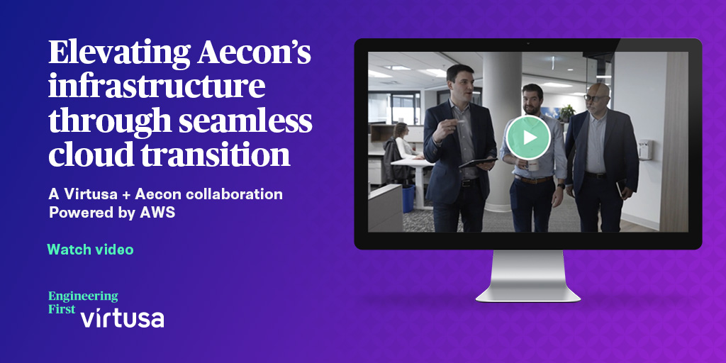 Discover Virtusa's collaboration with Aecon for a seamless #cloudtransition! @AeconGroupInc partnered with us to migrate their servers to @awscloud using the Lift, Shift, and Optimize approach. Click the link to watch the video: splr.io/6013chojh #EngineeringFirst