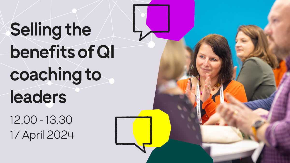 This Wednesday: Are you interested in QI coaching? Wondering how to convince your organisation's leaders to get on board? Join this workshop with Kerry Blewitt, @sid_improvement, and @sophia_mody to learn more. Book your place 👉 brnw.ch/21wIPlv