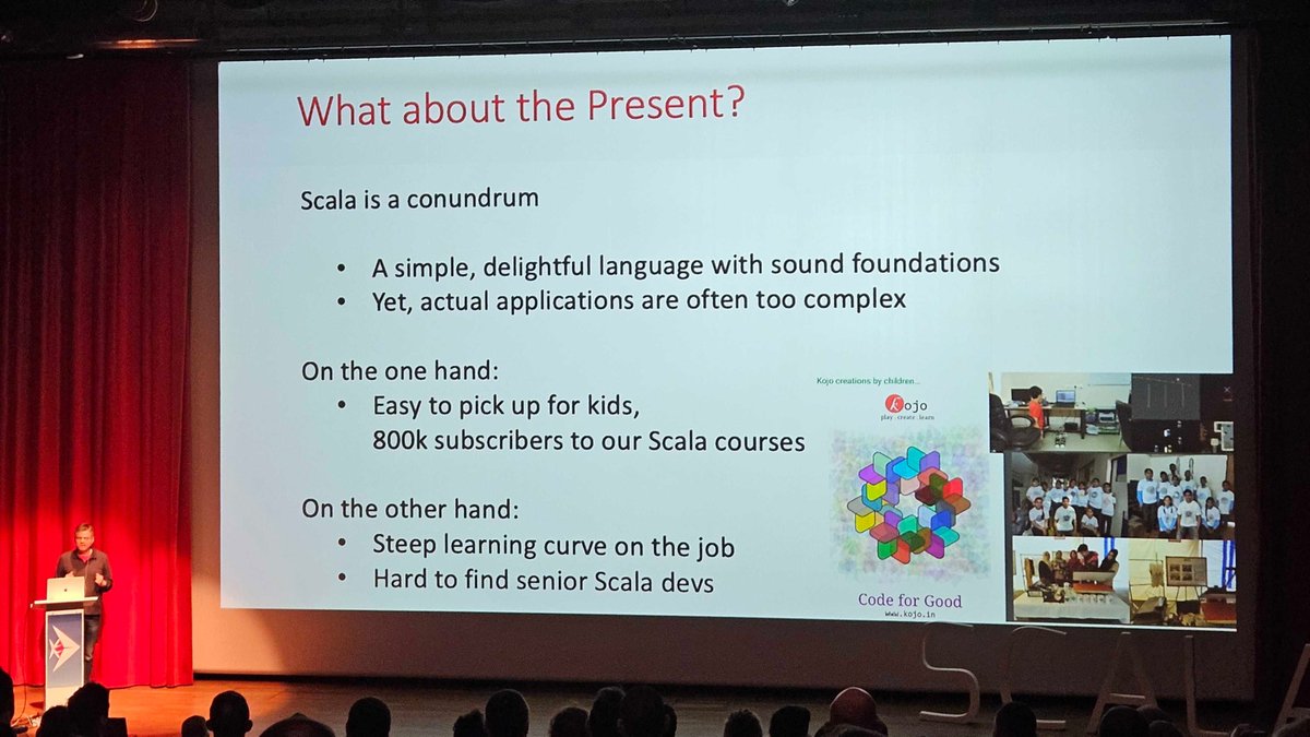 ScalaSpace's tweet image. Scala is a mighty language built on very simple foundations. Its raw expressive power makes it perfect for demanding and complex domains. This results in a steep learning curve for many Scala projects. Do we just need to accept this perceived complexity of Scala?
#Scala #Scala3