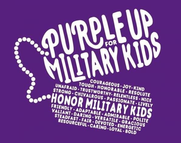 During the Month of the Military Child, Purple Up! Day on April 15th recognizes some of the military's most unsung heroes - their children. The day encourages everyone to wear purple representing all branches of the military and showing unity with each other. #PurpleUpDay
