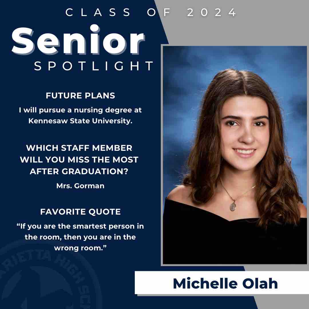 Happy Monday, MCS! Join us in celebrating MHS senior Michelle Olah, who will be attending Kennesaw State University! #MHSSeniorSpotlight