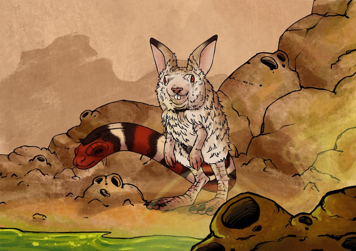 Coming next for our REALMS: Acid Desert is the Du-Meesh, a venomous rodent with a snake-like spitting tail! Keep your eyes peeled for the release soon! #ProjectREALMS #creaturedesign #miniatures #collectibles #ttrpg