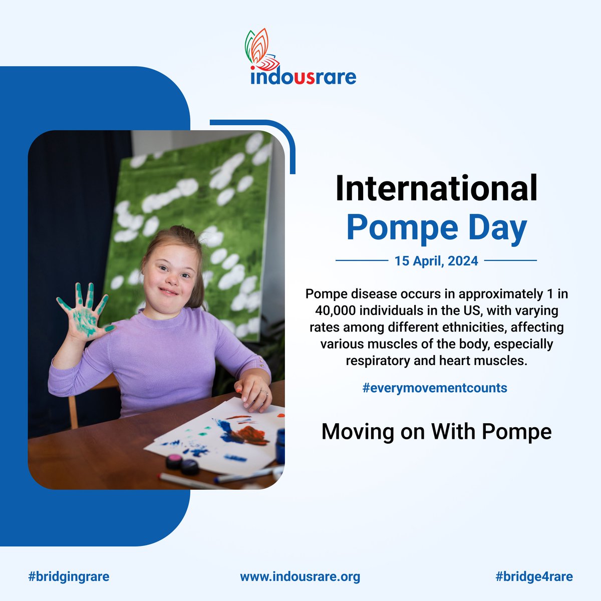 Learn about #PompeDisease, a rare genetic disorder causing muscle weakness. Join @IndoUSrare to raise awareness, advocate for early diagnosis, & support underserved patients. Donate to make a meaningful impact: buff.ly/3Q0KYK2 #RareDisease #togetherwecan #indousrare