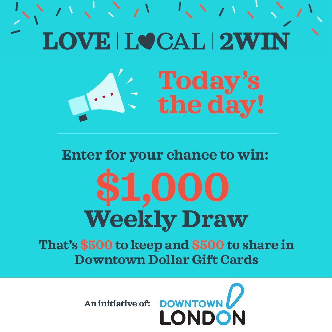 🎉 ARE YOU READY TO WIN? 🎉 The #LoveLocal2Win contest begins RIGHT NOW! Time to submit your receipts to WIN! Enter for a chance to WIN a $1,000 draw every Tuesday. For more information visit LoveLocal2Win.com and buy local.