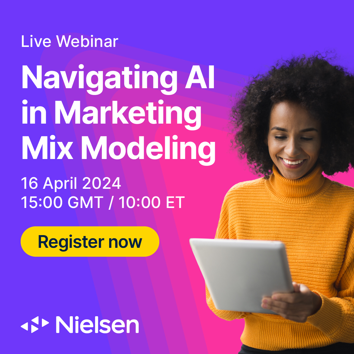 🔓 Ready to unlock the potential of AI in transforming your marketing strategies? Join us for an exclusive webinar where we explore the cutting-edge role of AI in marketing mix modeling. Sign up here: nlsn.co/6019w4tWf