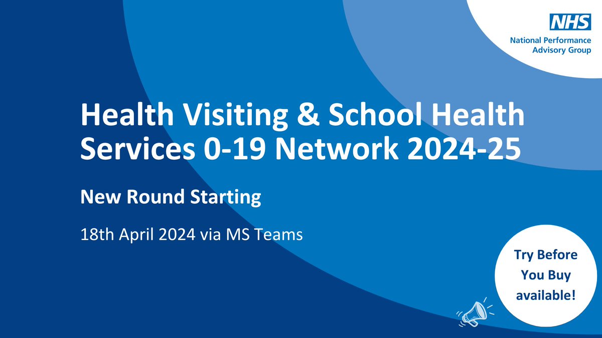 We're looking forward to hosting the Health Visiting & School Health Services 0-19 Network 2024 meeting via MS Teams on 18th April. This is the first meeting in the new round. To be a part of this great network click here: npag.org.uk/our-services/b… #healthvisitor #nhs #schoolnurse
