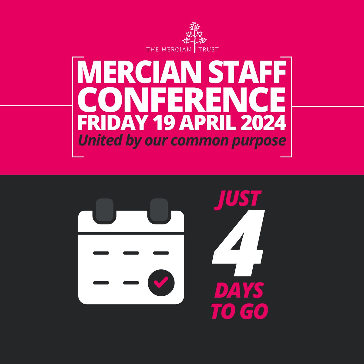 We are nearly there! Just 4 days to go until the Mercian Trust Conference, 'United by our Common Purpose', Mercian Trust Staff, you will receive your personalised agenda to your inbox tomorrow #goodrighttrue #increasingopportunities #improvingoutcomes