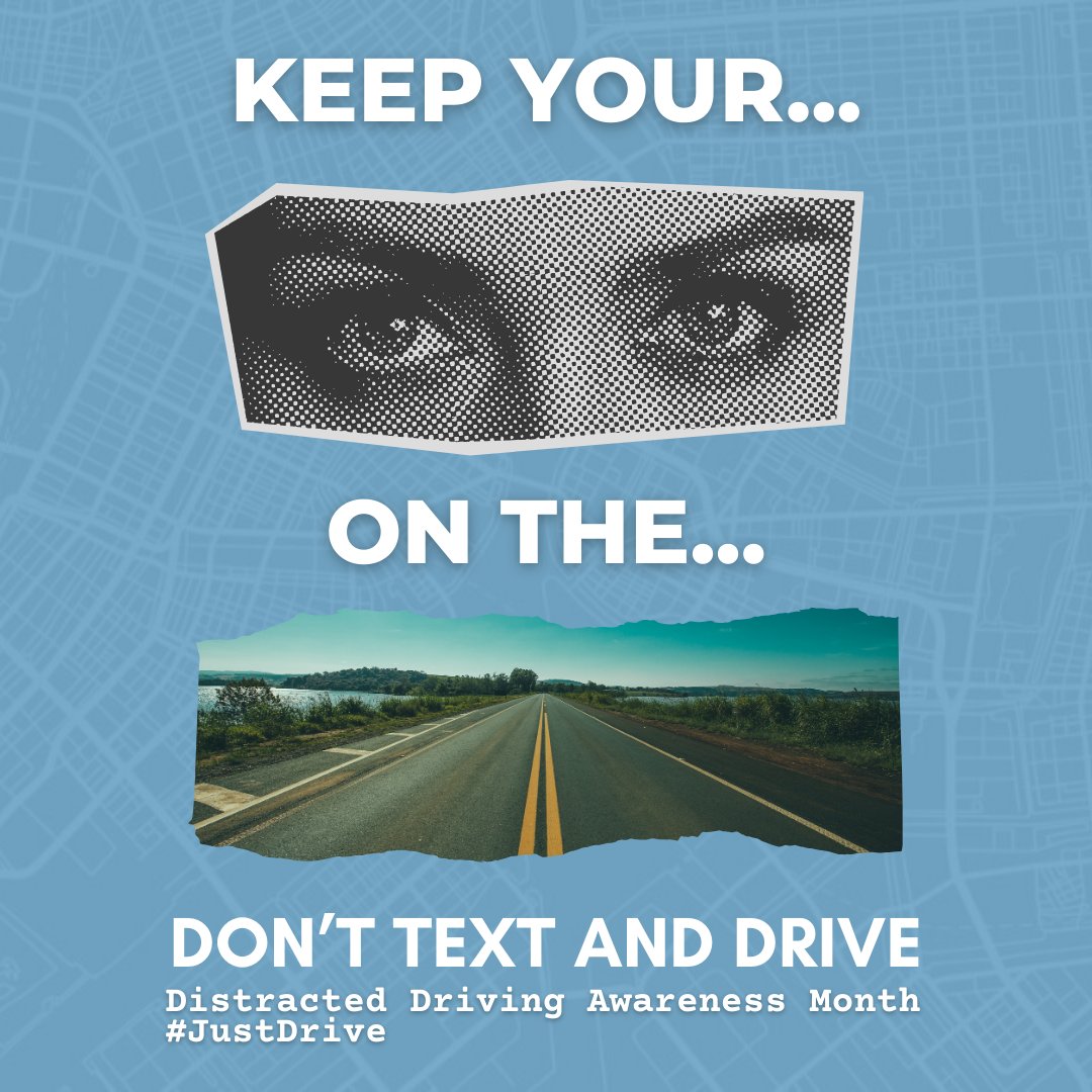 Did you know that taking your eyes off the road for just 5 seconds at 55 mph is like driving the length of a football field blindfolded? Let's stay focused and keep our attention where it belongs – ON THE ROAD! #StayFocused #DriveSafe #PutItDown #JustDrive