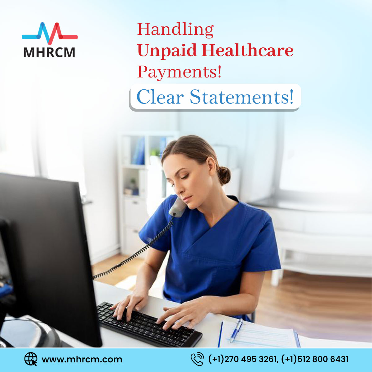 Enhance patient satisfaction with transparent and easy-to-understand statements. Boost patient engagement with clear and concise statements. Improve collection rates with our advanced AR solutions. #Patient | #ARSolutions | #HealthCare | #MedicalBilling | #MHRCM