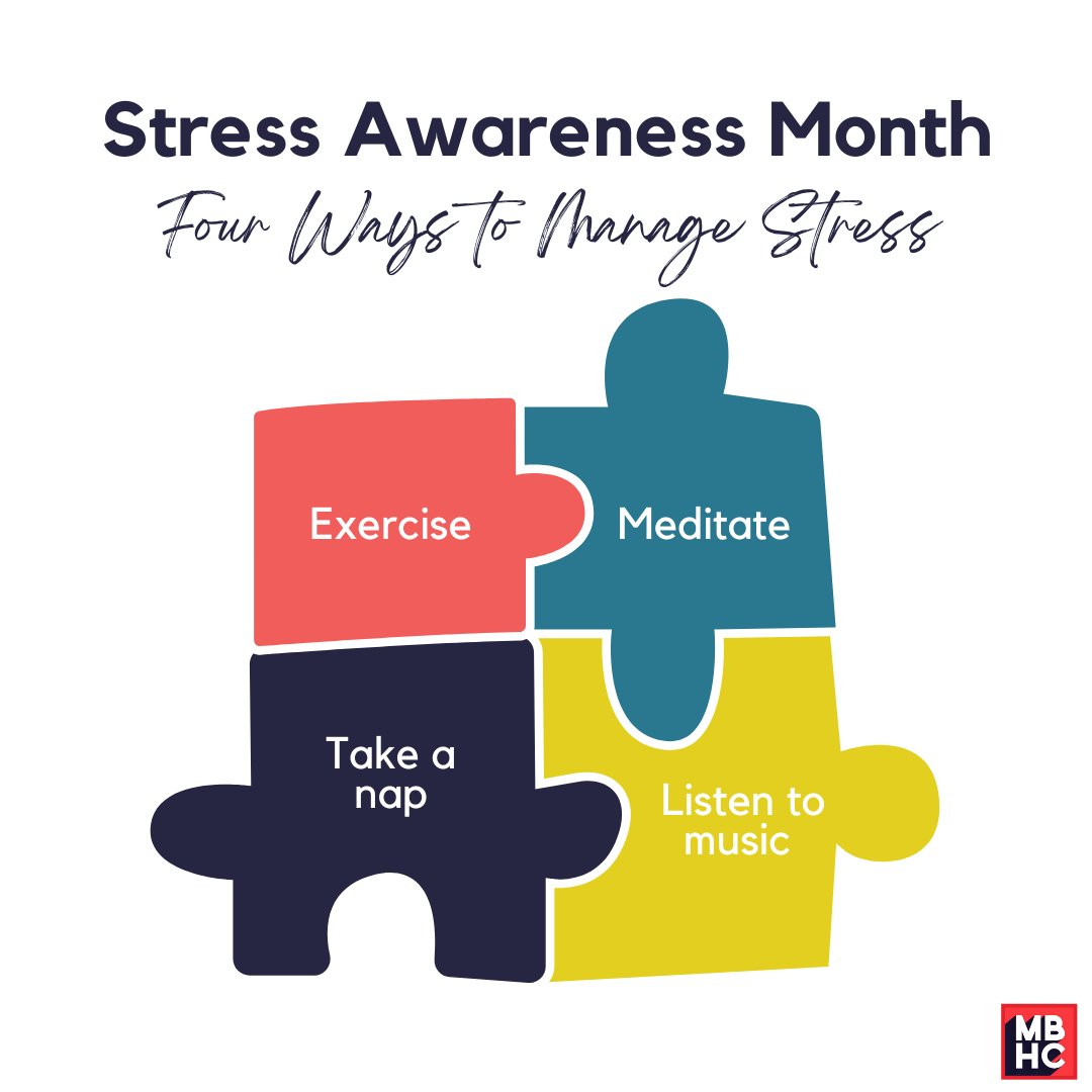 April is Stress Awareness Month. Learning to cope with stress and finding healthy ways to deal with these situations can go a long way in living a mentally and physically positive life!