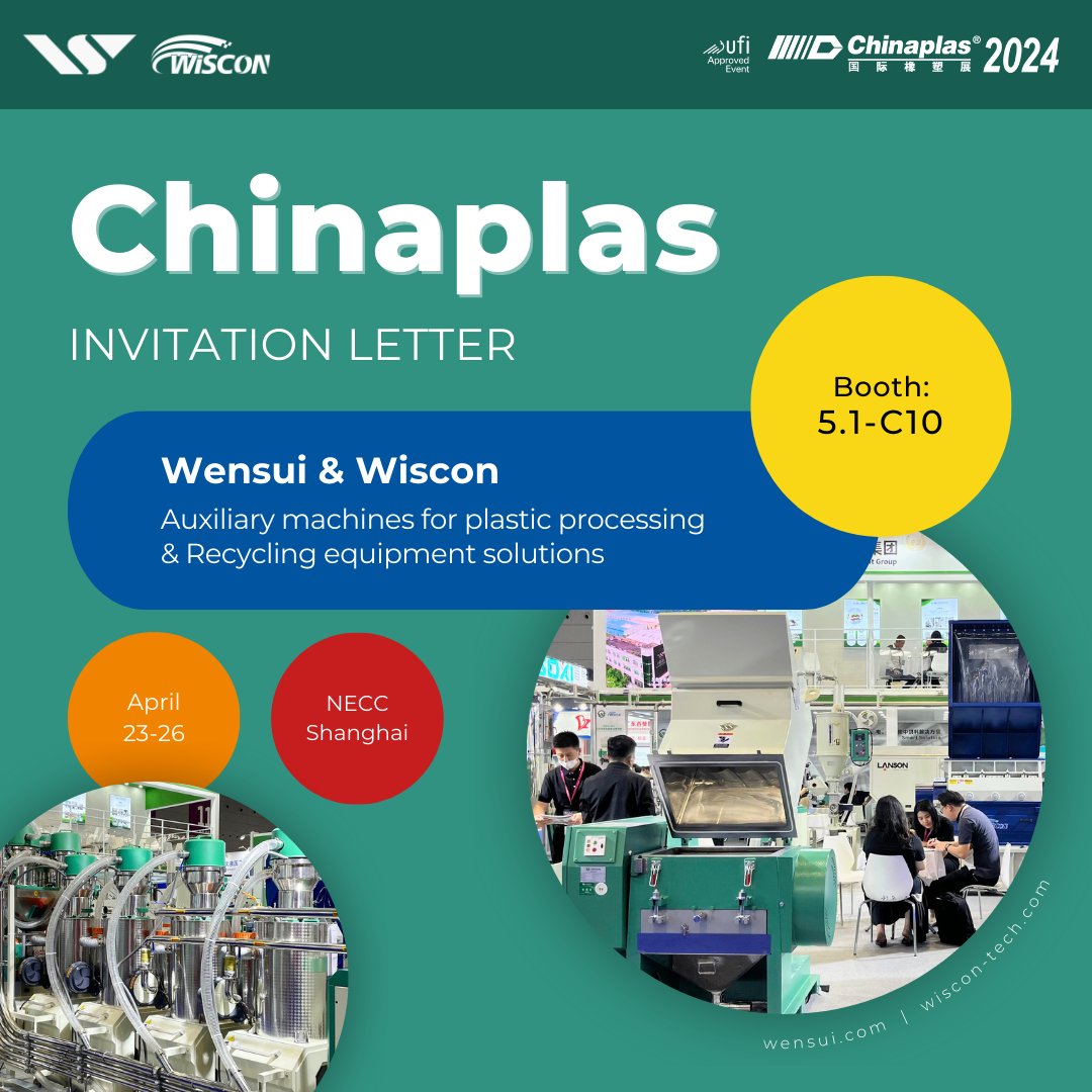 Wiscon_Tech's tweet photo. Mark your calendar, Chinaplas is exactly one week away! Come visit our booth 5.1-C10, see you there! 

#chinaplas #chinaplas2024 @CHINAPLAS #plasticindustry #recyclingindustry #injectionmolding #recyclingequipment #plasticprocessing https://t.co/WUTqMqQz3P