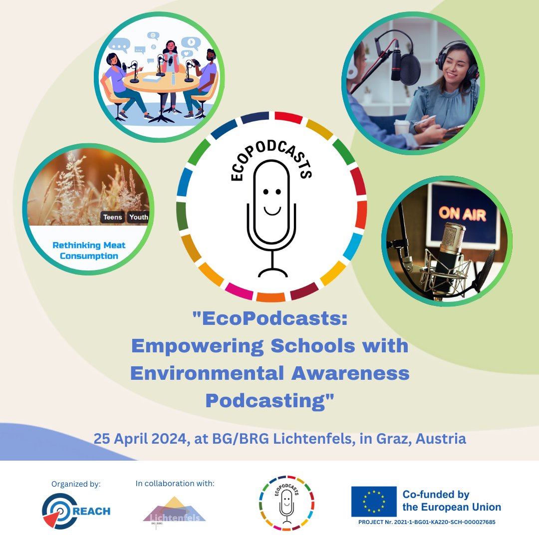 Join us on April 25, 2024, for the @EcoPodcasts Multiplier Event in Austria!
Gain insights into the EcoPodcasts Platform for free. Register now! 💚

#ecopodcasts #erasmusplusproject #students #podcasts #greeneducation #climatesolutions #EnvironmentalEducation #Austria