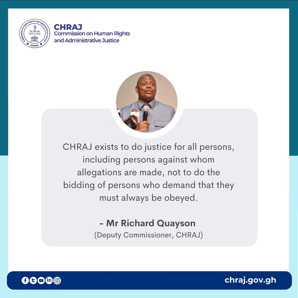 Happy Monday! Every small step for justice matters. Let's start the week making positive changes together.
#Mondayreminder #CHRAJ