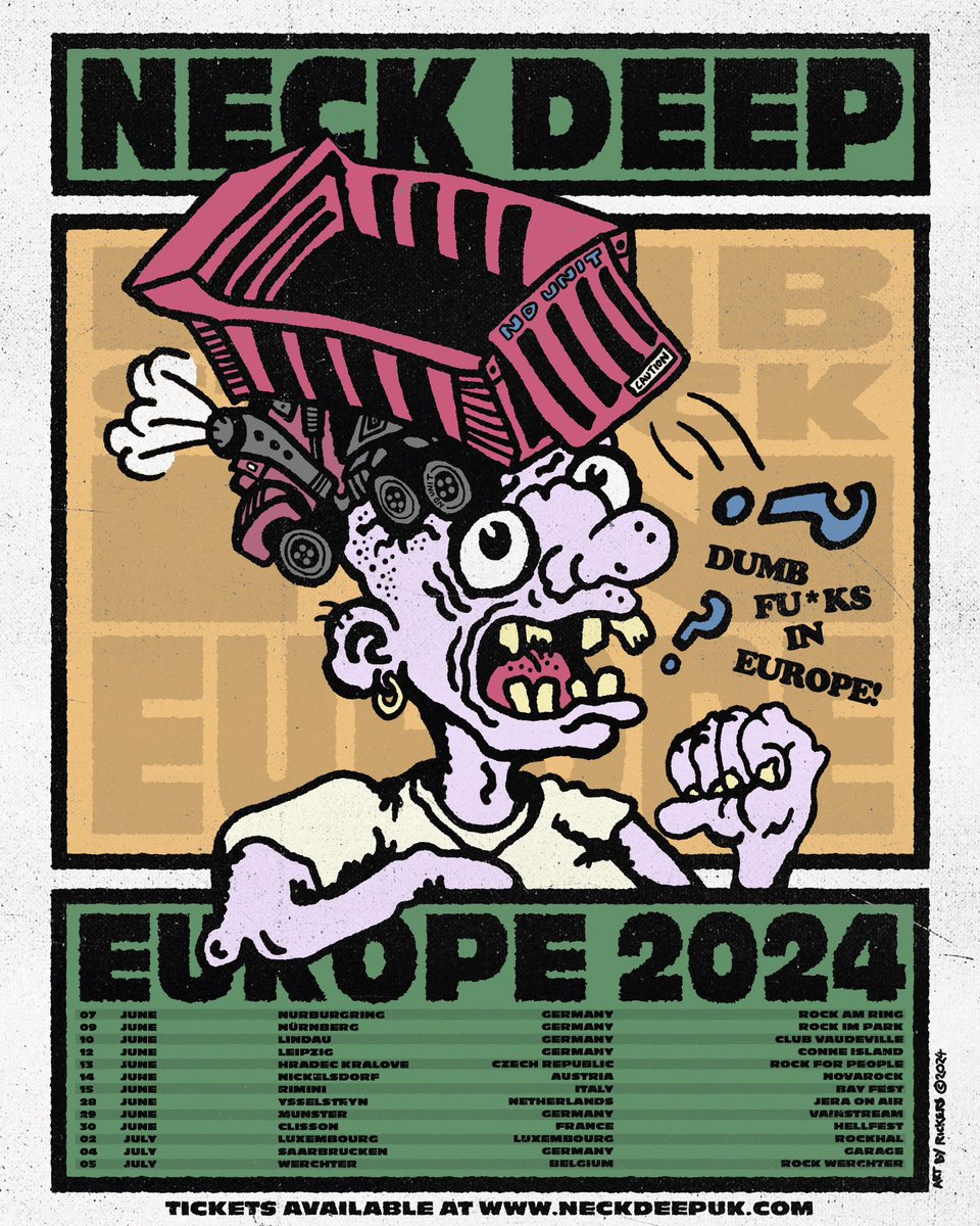 Ripping across Europe again this summer. Some fests, some headline shows. Bring your mates. Tickets on sale Friday Neckdeepuk.com