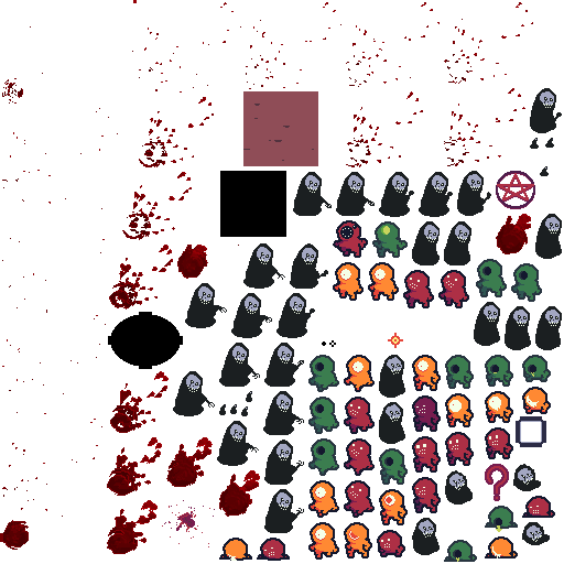 quadape_'s tweet photo. One of the things that bring me joy from working in #gamemaker  is how you can generate a preview texture with all your sprites. Shows how much work you've done art-wise in a single neatly packed image https://t.co/pzrSJ5jKLE