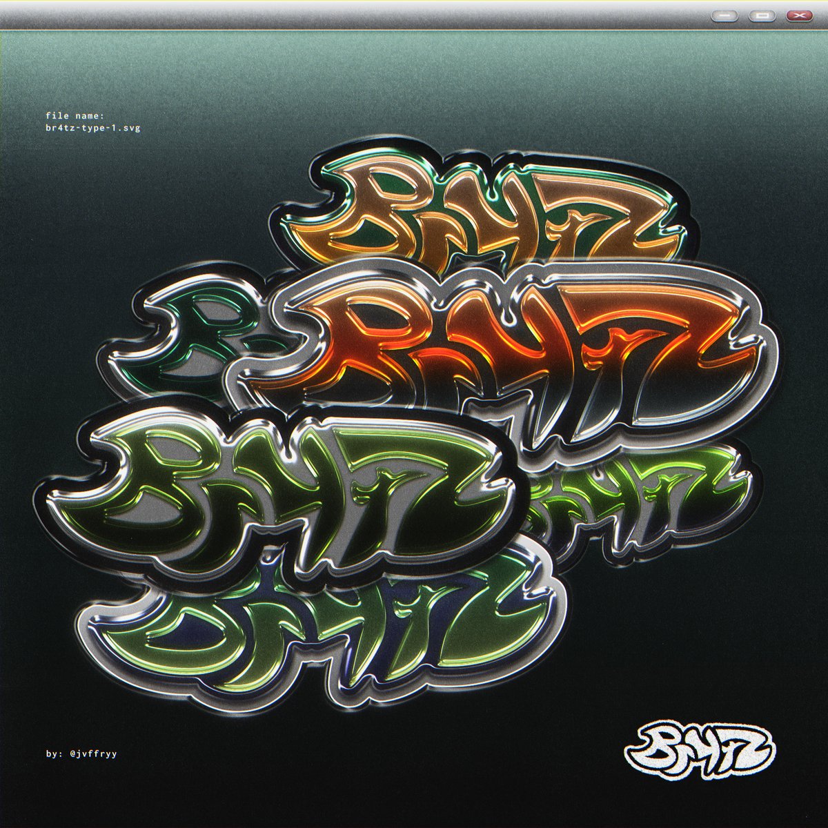 'BR4TZ' typography design