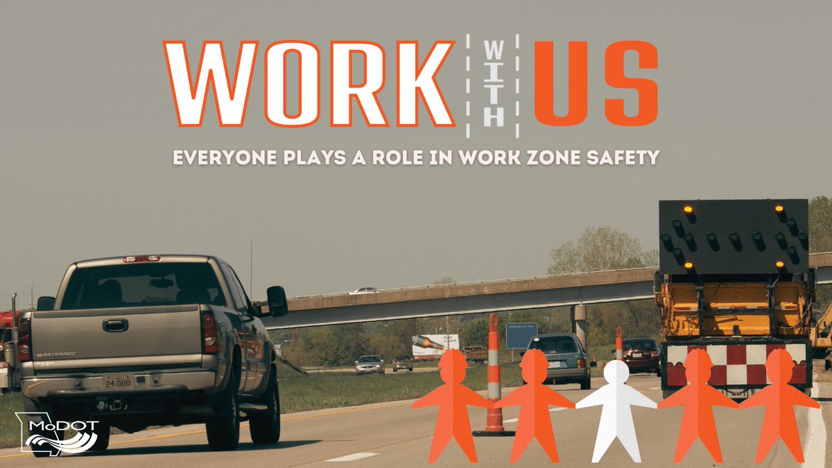 Today marks the start of Work Zone Awareness Week! Lives are at stake in work zones -- yours and ours. Watch for MoDOT trucks, equipment, and crew members. We all play a role in work zone safety.