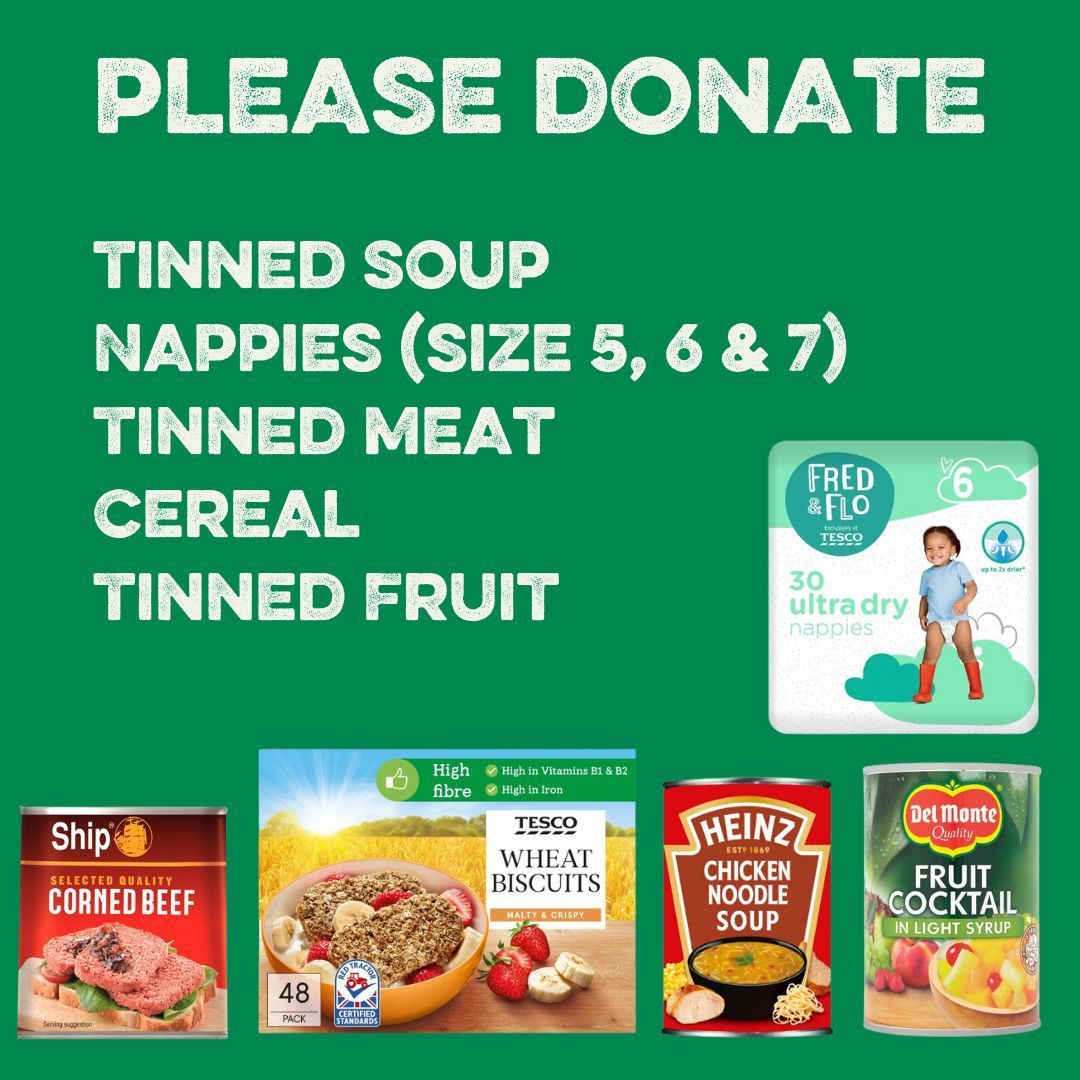 This week we are running desperately short of tinned soup, nappies (size 5, 6 and 7), tinned meat, cereal and tinned fruit. Please drop food to us at the Wally Foster Community Centre or order online via our website. buff.ly/3JufhGa