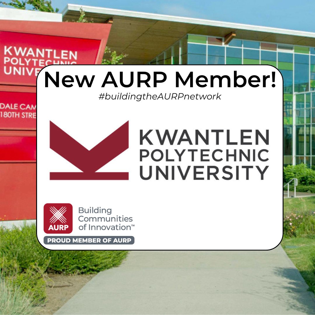 #AURPinAction: We're excited to welcome @KwantlenU as our new AURP Member! #buildingtheAURPnetwork