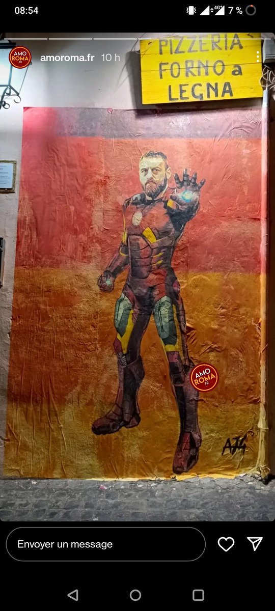 Vu à Rome, un mural de Daniele #DeRossi en mode Iron Man 🥰