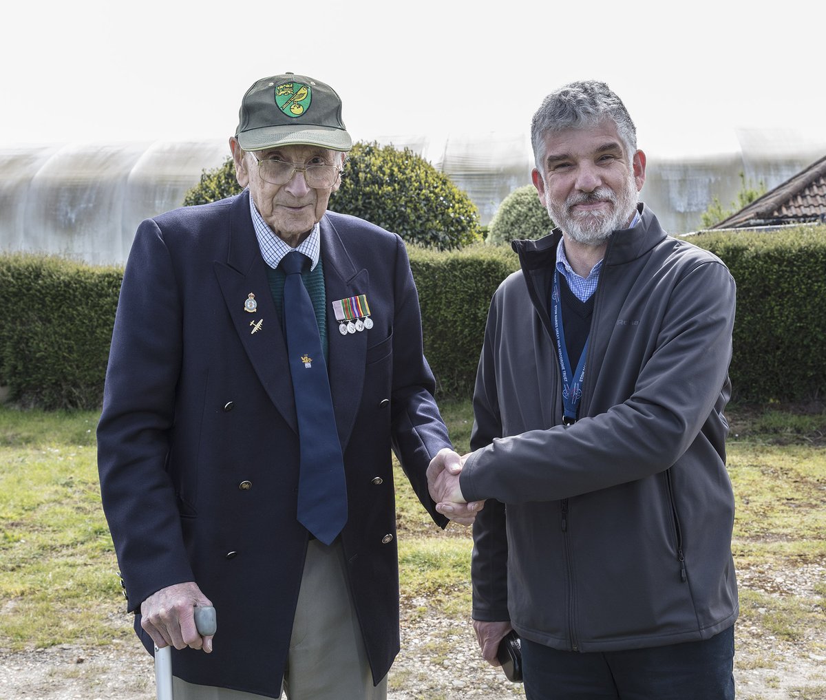 StowAero's tweet image. Flt Lt John Cooper  first flew Tiger Moth T6055 on April 14 1944.   Relisted as G-AIDS in 1946, it has been restored by Stow Maries&apos; pilot Terry D + Keith P.  On April 14 2024, Flt. Lt. Cooper, now 99,  was reunited with T6055, followed by a VIP tour with our Chairman, Martyn.