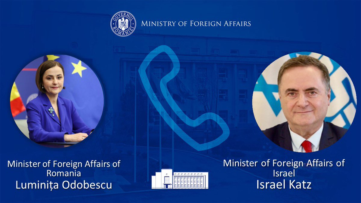 Timely discussion with @Israel_katz. Reiterated #Romania’s solidarity with #Israel and our strong condemnation of #Iran ‘s attack. Also reiterated our commitment to Israel’s security and the importance of avoiding further regional escalation. @IsraelMFA